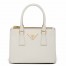 Prada Galleria Mini Bag In White Saffiano Leather