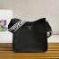 Prada Hobo Bag in Black Grained Calfskin