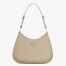 Prada Cleo Large Shoulder Bag In Beige Brushed Leather