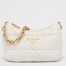 Prada System Patchwork Shoulder Bag In White Leather