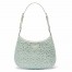 Prada Cleo Shoulder Bag in Aqua Satin with Crystals 