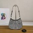 Prada Cleo Shoulder Bag in Black Satin with Crystals 