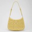 Prada Cleo Shoulder Bag in Yellow Satin with Crystals 