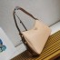 Prada Aimee Large Shoulder Bag in Travertine Leather 