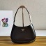 Prada Cleo Small Shoulder Bag In Black Brushed Leather
