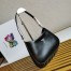 Prada Cleo Small Shoulder Bag In Black Brushed Leather