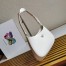 Prada Cleo Small Shoulder Bag In White Brushed Leather