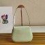 Prada Cleo Shoulder Bag with Flap in Aqua Brushed Leather