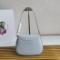 Prada Cleo Shoulder Bag with Flap in Blue Brushed Leather