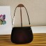 Prada Cleo Shoulder Bag with Flap in Black Brushed Leather