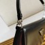 Prada Cleo Shoulder Bag with Flap in Black Brushed Leather