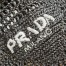 Prada Small Tote Bag In Black Woven Raffia