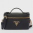 Prada Mini Vanity Bag in Black Grained Leather
