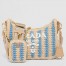 Prada Re-Edition 2005 Bag in Beige and Blue Stripe Raffia