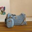 Prada Re-Edition 2005 Shoulder Bag in Blue Raffia