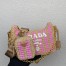 Prada Re-Edition 2005 Bag in Beige and Pink Stripe Raffia
