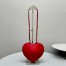 Alaia Le Coeur Crossbody Bag in Red Calfskin