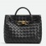 Bottega Veneta Andiamo Small Bag In Black Intrecciato Lambskin