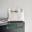 Bottega Veneta Andiamo Small Bag In White Intrecciato Lambskin