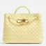 Bottega Veneta Andiamo Medium Bag In Ice Cream Intrecciato Lambskin