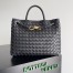 Bottega Veneta Andiamo Medium Bag In Black Intrecciato Lambskin