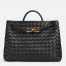Bottega Veneta Andiamo Medium Bag In Black Intrecciato Lambskin