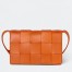 Bottega Veneta Cassette Bag In Orange Intreccio Lambskin