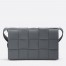 Bottega Veneta Cassett Bag In Thunder Intreccio Lambskin