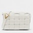 Bottega Veneta Padded Cassette Bag In White Intrecciato Lambskin