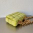 Bottega Veneta Chain Cassette Bag In Kiwi Intrecciato Suede Calfskin