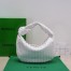 Bottega Veneta Jodie Teen Bag in White Intrecciato Lambskin