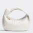 Bottega Veneta Jodie Teen Bag in White Intrecciato Lambskin