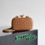 Bottega Veneta Knot Clutch with Chain in Brown Intrecciato Lambskin