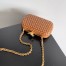 Bottega Veneta Knot Clutch with Chain in Brown Intrecciato Lambskin