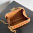 Bottega Veneta Knot Clutch with Chain in Brown Intrecciato Lambskin