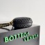 Bottega Veneta Knot Clutch with Chain in Black Intrecciato Lambskin
