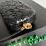 Bottega Veneta Knot On Strap In Black Foulard Intreccio Leather