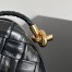 Bottega Veneta Knot On Strap In Black Foulard Intreccio Leather