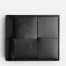 Bottega Veneta Cassette Bi-fold Wallet in Black Intrecciato Calfskin