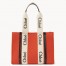 Chloe Medium Woody Tote Bag In Orange Felt