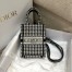 Dior Mini Book Tote Phone Bag In Micro Houndstooth Embroidery