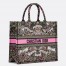 Dior Medium Book Tote Bag in Black Dior Around the World Embroidery