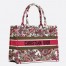 Dior Medium Book Tote Bag In Multicolor Butterfly Embroidery