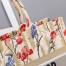 Dior Medium Book Tote Bag In Hibiscus Metallic Thread Embroidery
