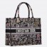 Dior Medium Book Tote Bag in Black Millefiori Unicorn Embroidery