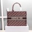 Dior Medium Book Tote Bag In Bordeaux Dior Oblique Embroidery 