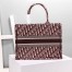 Dior Medium Book Tote Bag In Bordeaux Dior Oblique Embroidery 