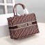 Dior Medium Book Tote Bag In Bordeaux Dior Oblique Embroidery 