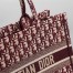 Dior Medium Book Tote Bag In Bordeaux Dior Oblique Embroidery 