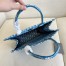 Dior Medium Book Tote Bag In Blue Oblique Embroidery 